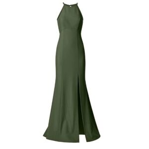 NWT Amsale Rylamd Olive Maxi Dress Size 8